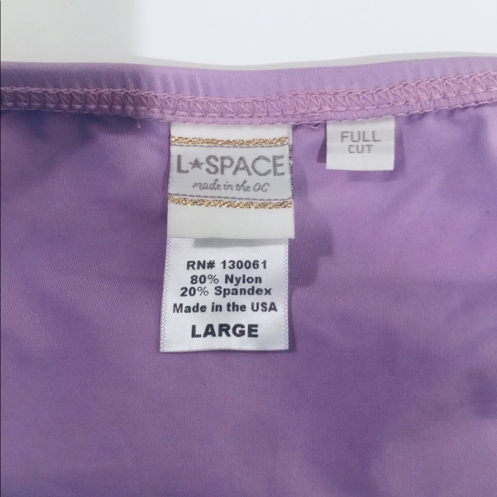 👙 NWOT L Space Lavender fringe 2 piece bathing suit - Picture 6 of 8